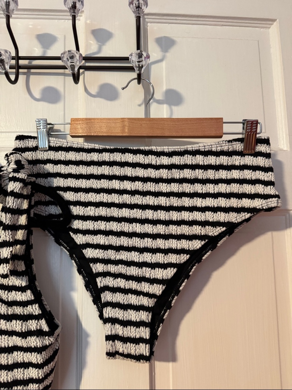 NWOT Striped Black & White Ribbed Bikini Set Swim Size XL - Picture 3 of 10